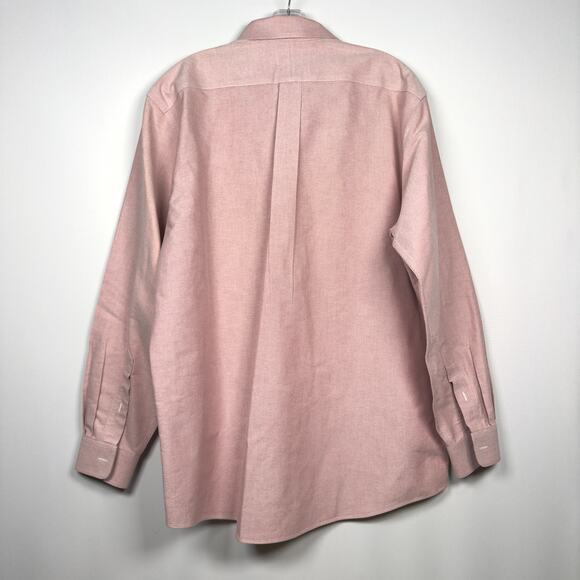 Vintage L.L. Bean Men's 100% Cotton Salmon Pink Button Up Shirt Size XL - Picture 4 of 4